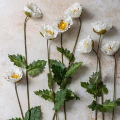 Artificial White Poppy Stem