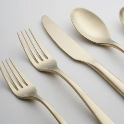 Averie Champagne Satin 20-Piece Flatware Set
