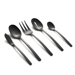 Beacon Black Satin 45-Piece Flatware Set