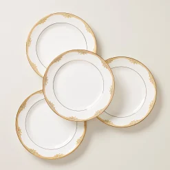 British Colonial Bamboo Dinner Plates, Set of 4