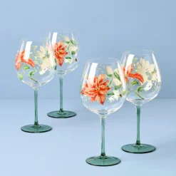 Butterfly Meadow Holiday Balloon Glasses, Set of 4