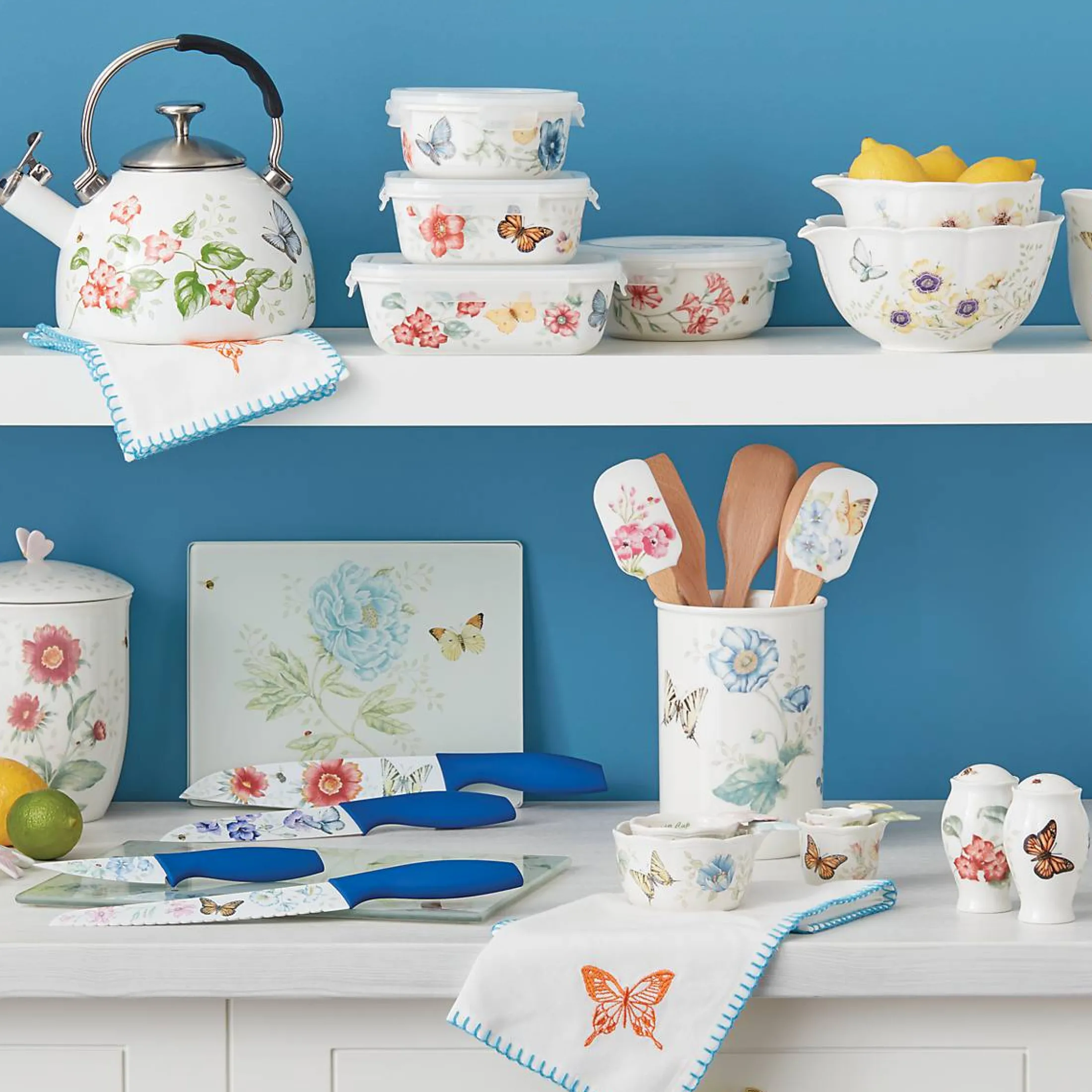 Butterfly Meadow 4-Piece Utensil Holder Set