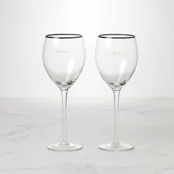 Cheers To Us Sweet & Dry Wine Glasses, Set of 2