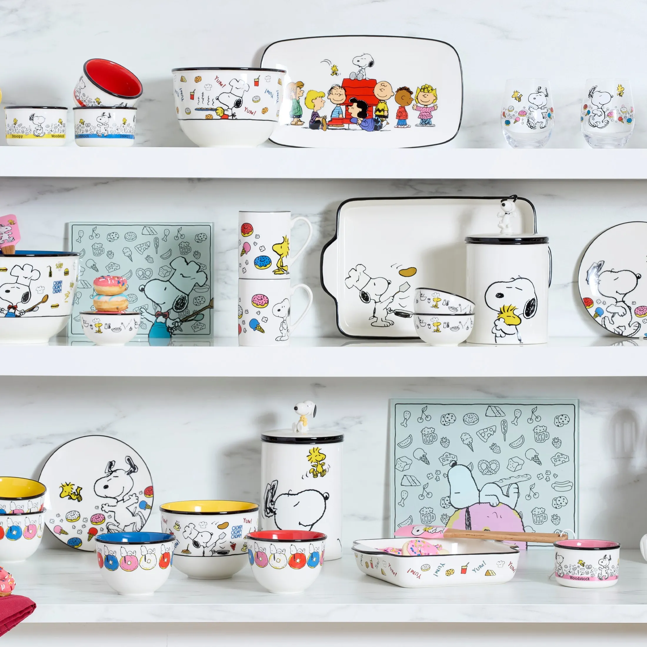 Chef Snoopy Mugs, Set of 4