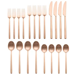 Dean Rose Gold Satin 20-Piece Flatware Set