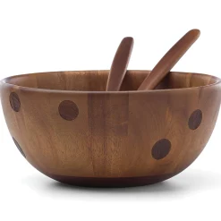 Deco Dot Salad Bowl with Servers