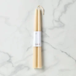 Dipped Parchment 12" Taper Candle, Set of 2