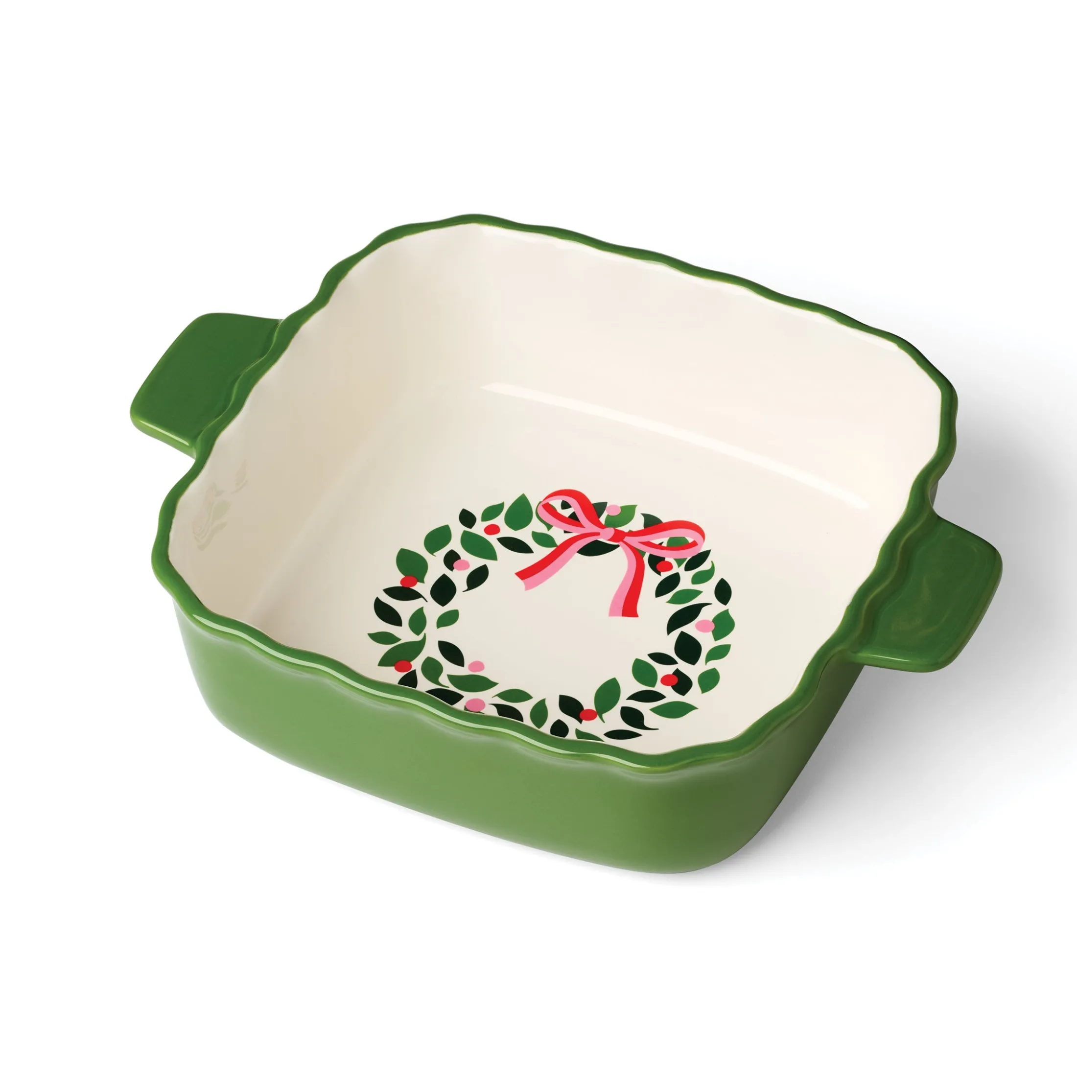 Evergreen Square Scallop Baking Dish