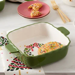 Evergreen Square Scallop Baking Dish