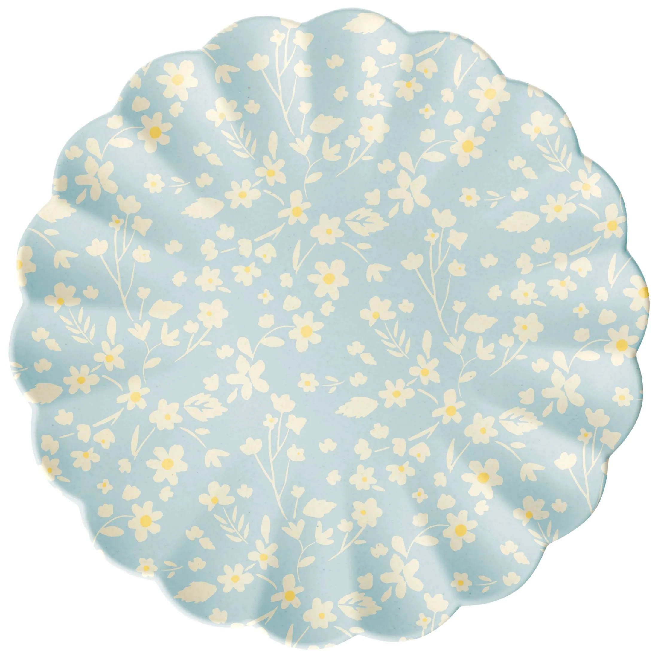 Floral Assorted Bamboo Large Plates, Set of 6