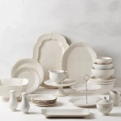 French Perle White 2-Tiered Server