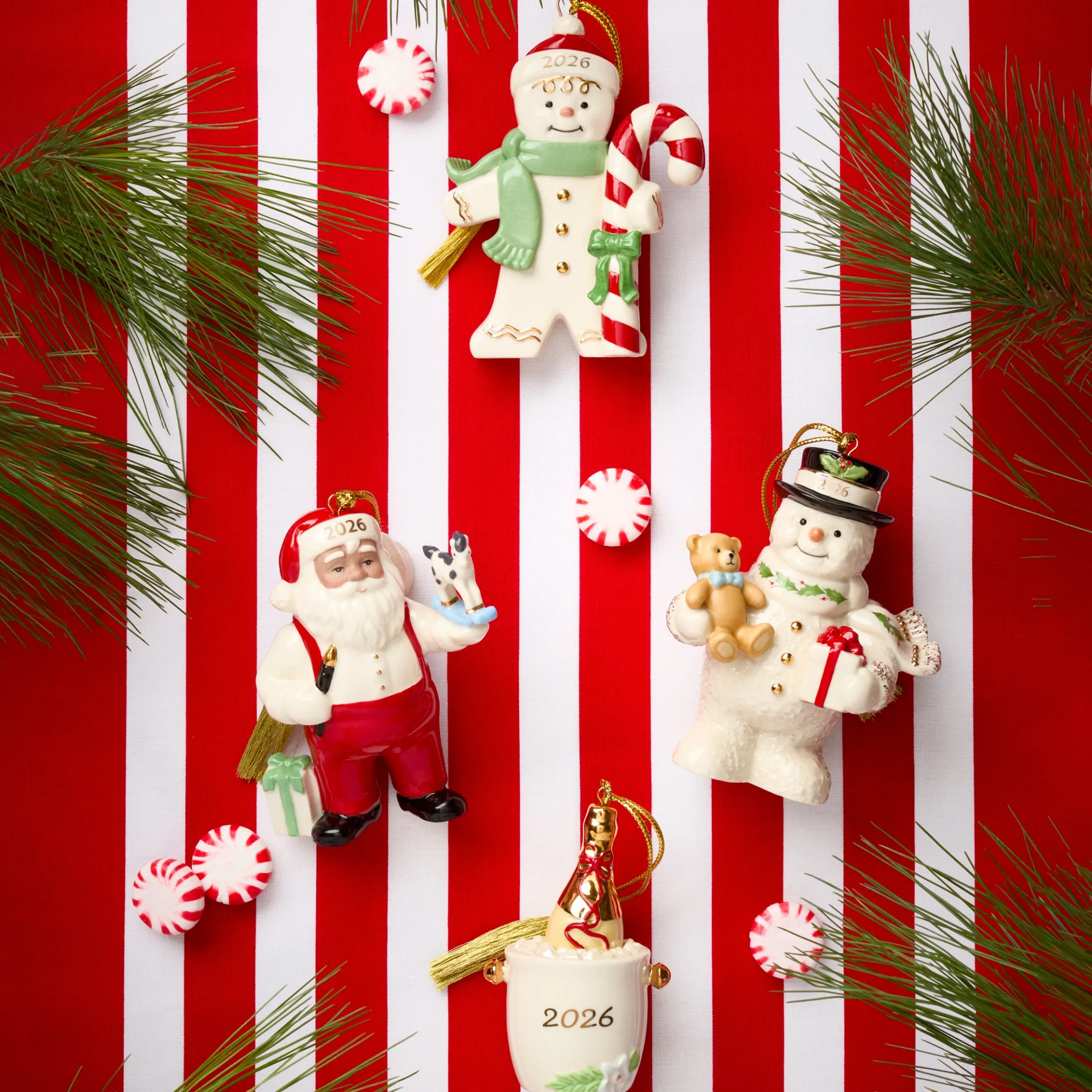 2026 Gingerbread with Candy Cane Ornament