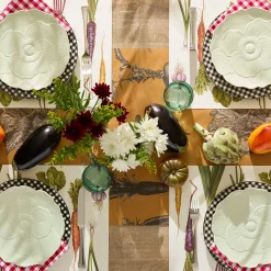 Gingham Black Dinner Plates, Set of 4