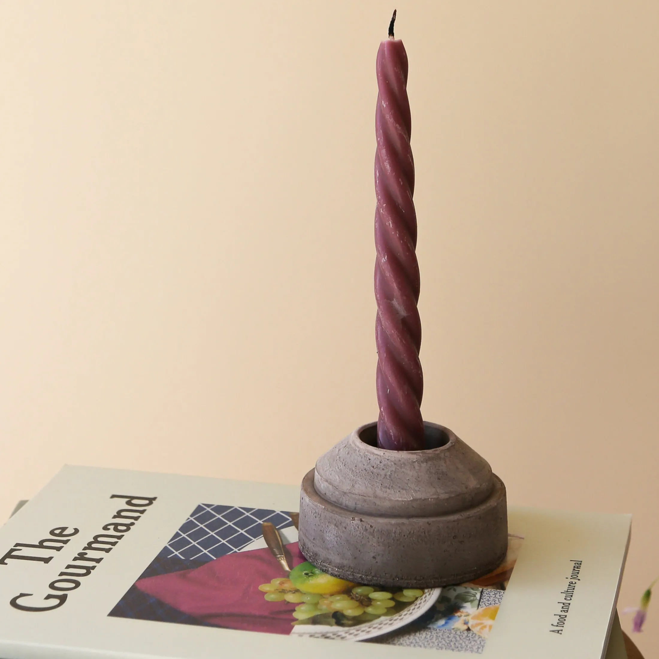Hoff Raw Grey Candleholder