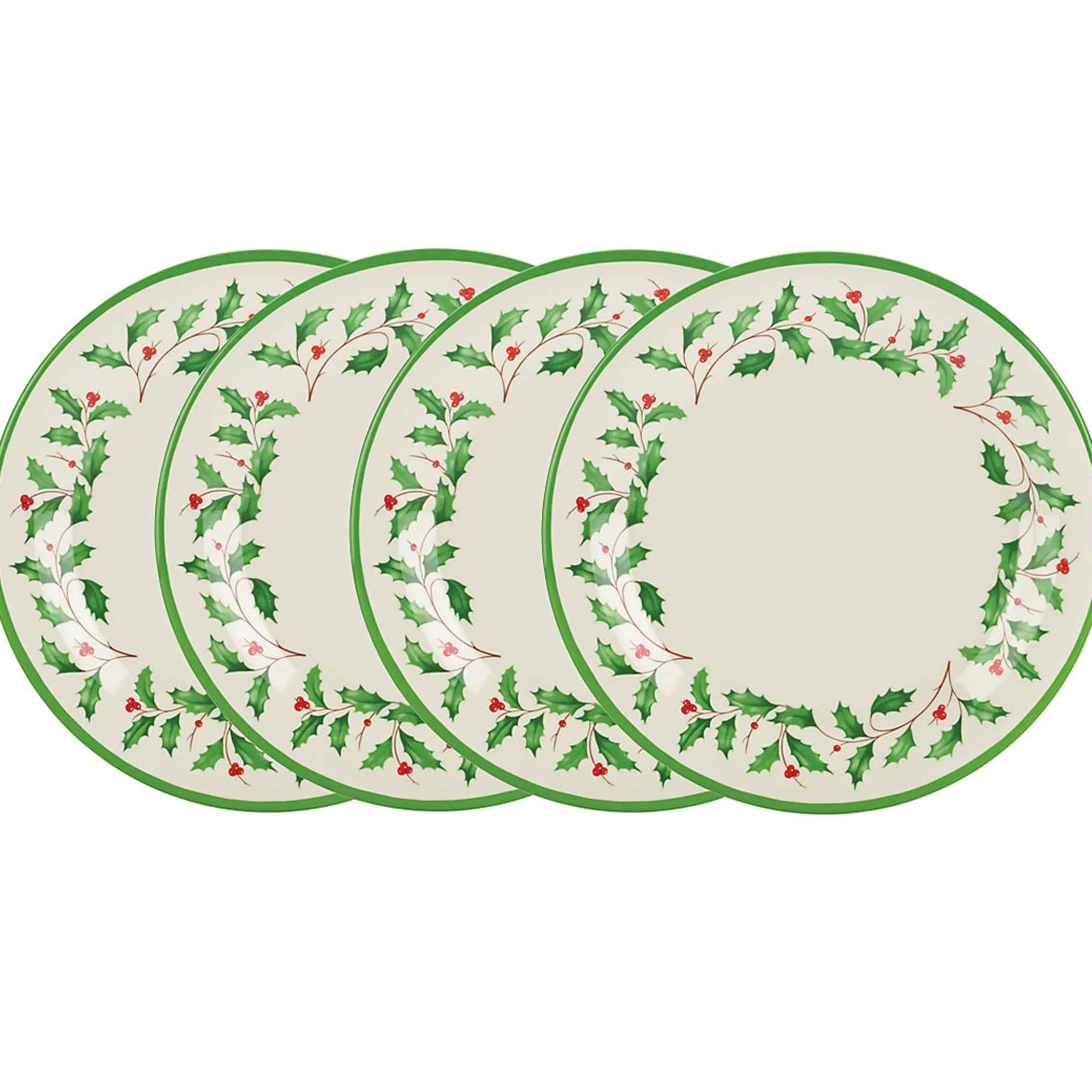 Holiday Melamine Dinner Plates, Set of 4