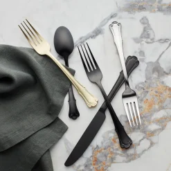 James Street Black Satin 20-Piece Flatware Set