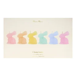 Mini Rainbow Bunny Candles, Set of 6