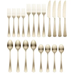 Morgan Champagne Satin 20-Piece Flatware Set