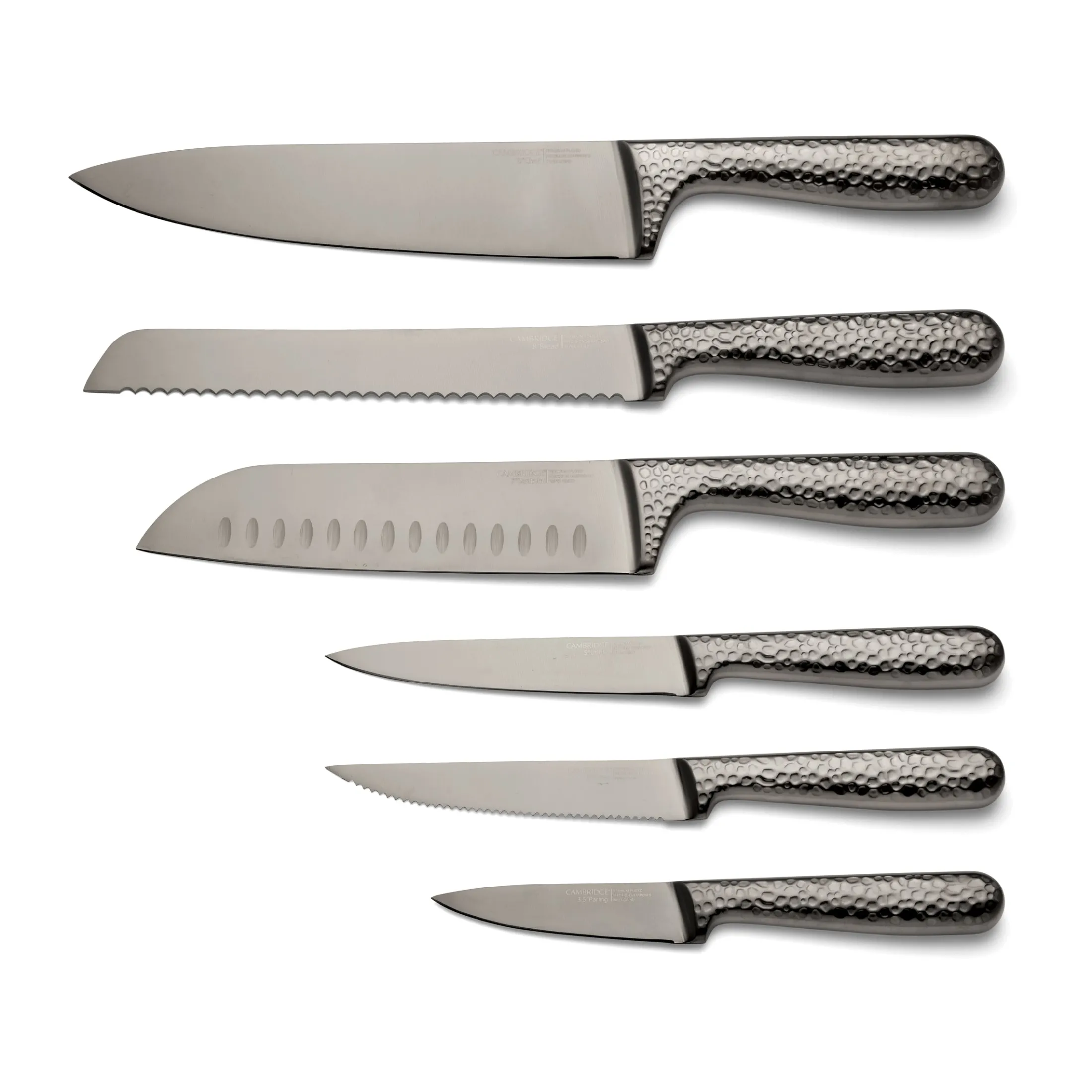 Nero Hammered Titanium 12 Piece Cutlery Block Set