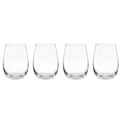 5 O'Clock Stemless Wine Glasses, Set of 4
