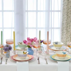 Pastel Striped Table Candles, Set of 8
