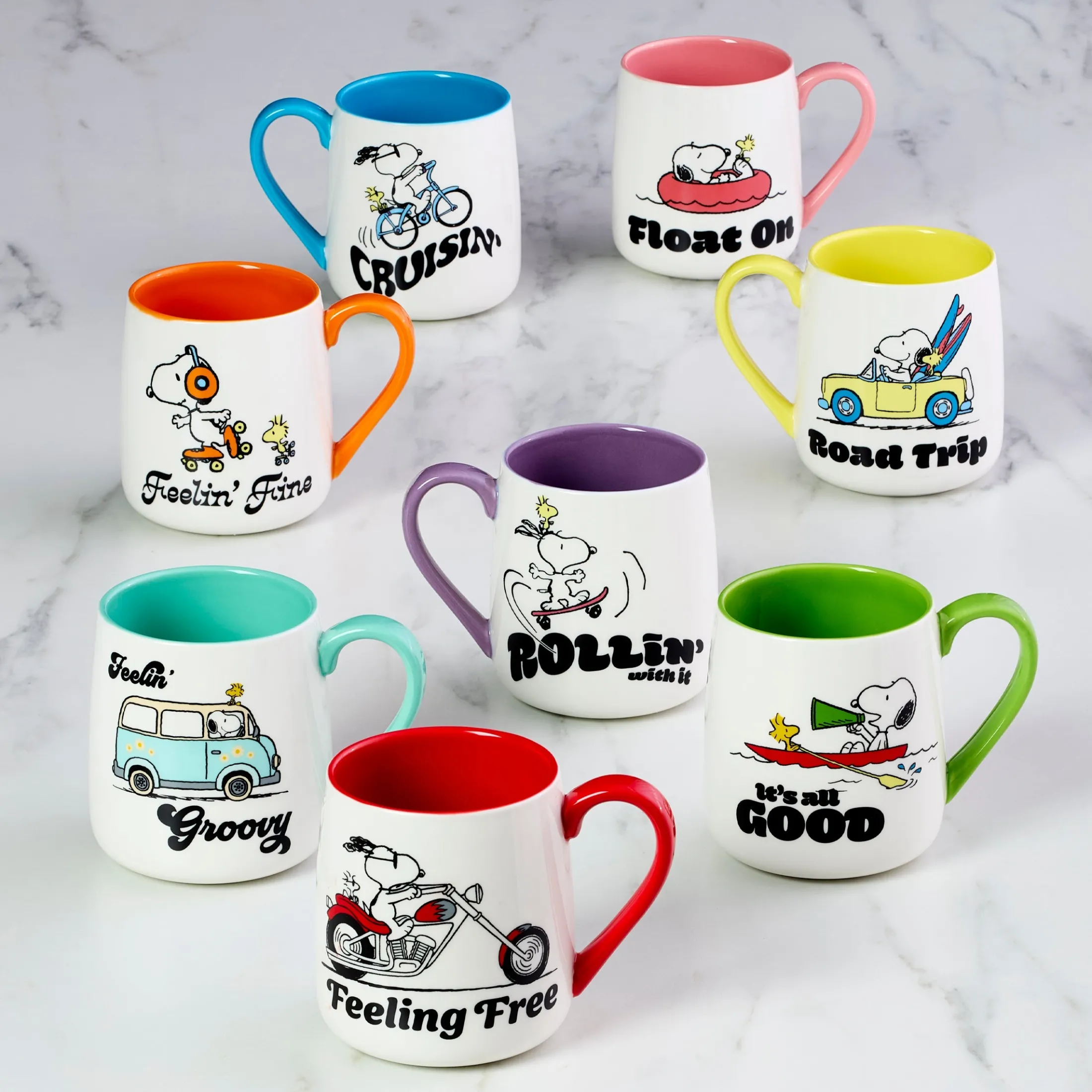 Peanuts Mugs Rollin'-All Good, Set of 2