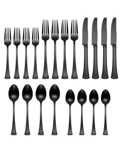 Portola Black Satin 20-Piece Flatware Set