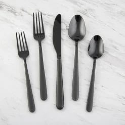 Quinn Black Sand Mirror 20-Piece Flatware Set