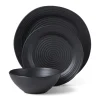Ridge Black 12-Piece Dinnerware Set