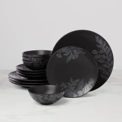 Roseto Charcoal 12-Piece Dinnerware Set