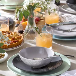 Roseto Charcoal 12-Piece Dinnerware Set