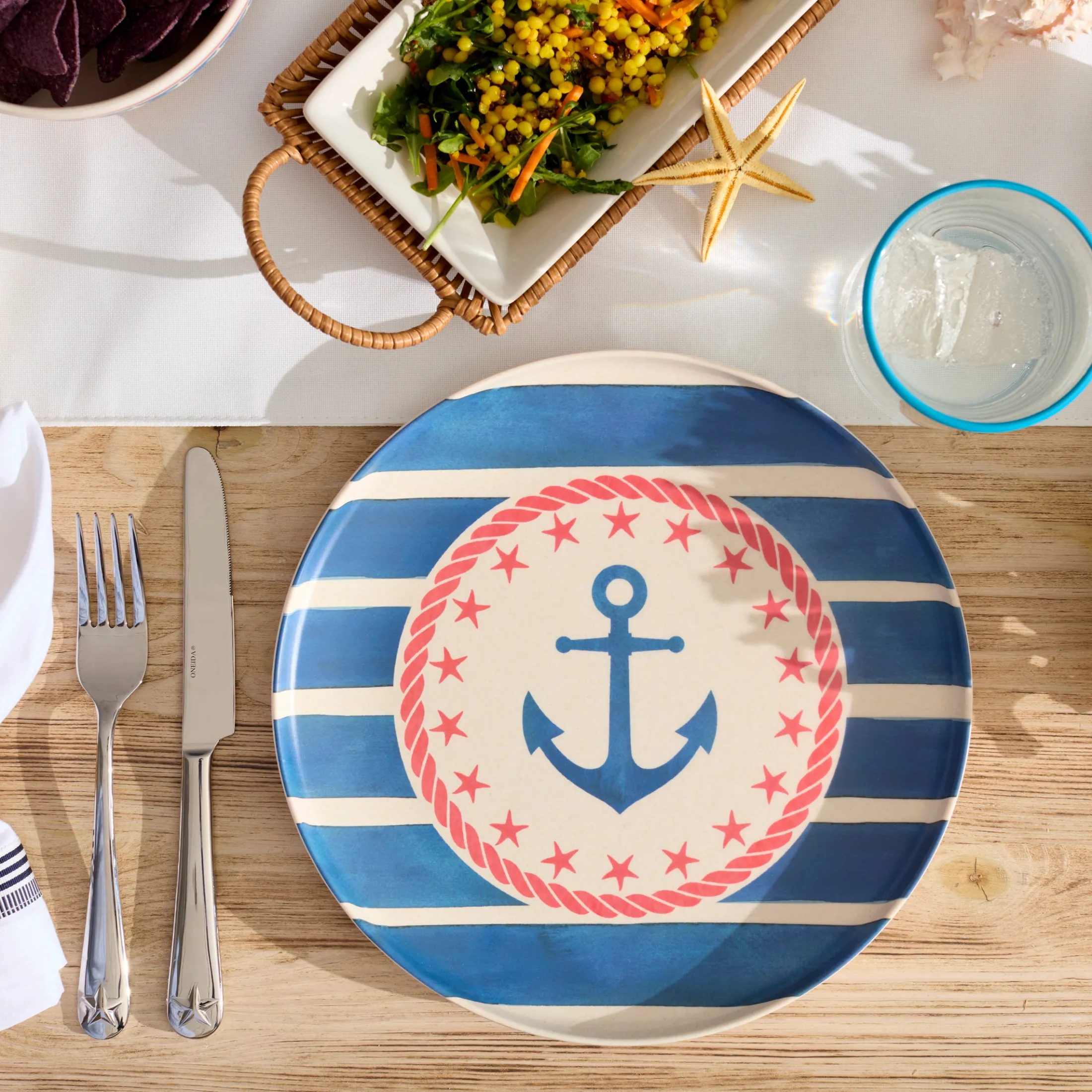 24 Seven Melamine Aweigh We Go 24-Piece Dinnerware Set