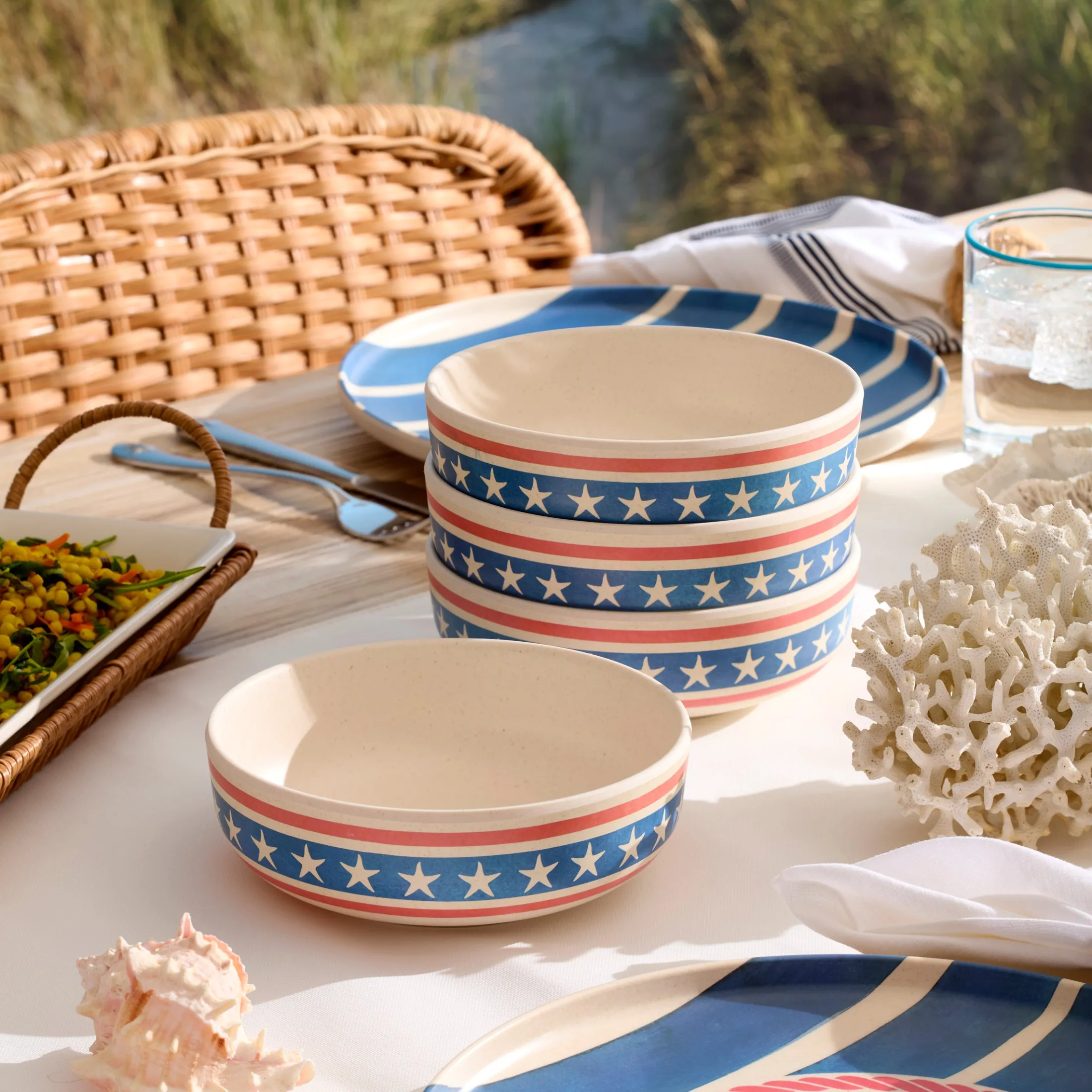 24 Seven Melamine Aweigh We Go 24-Piece Dinnerware Set