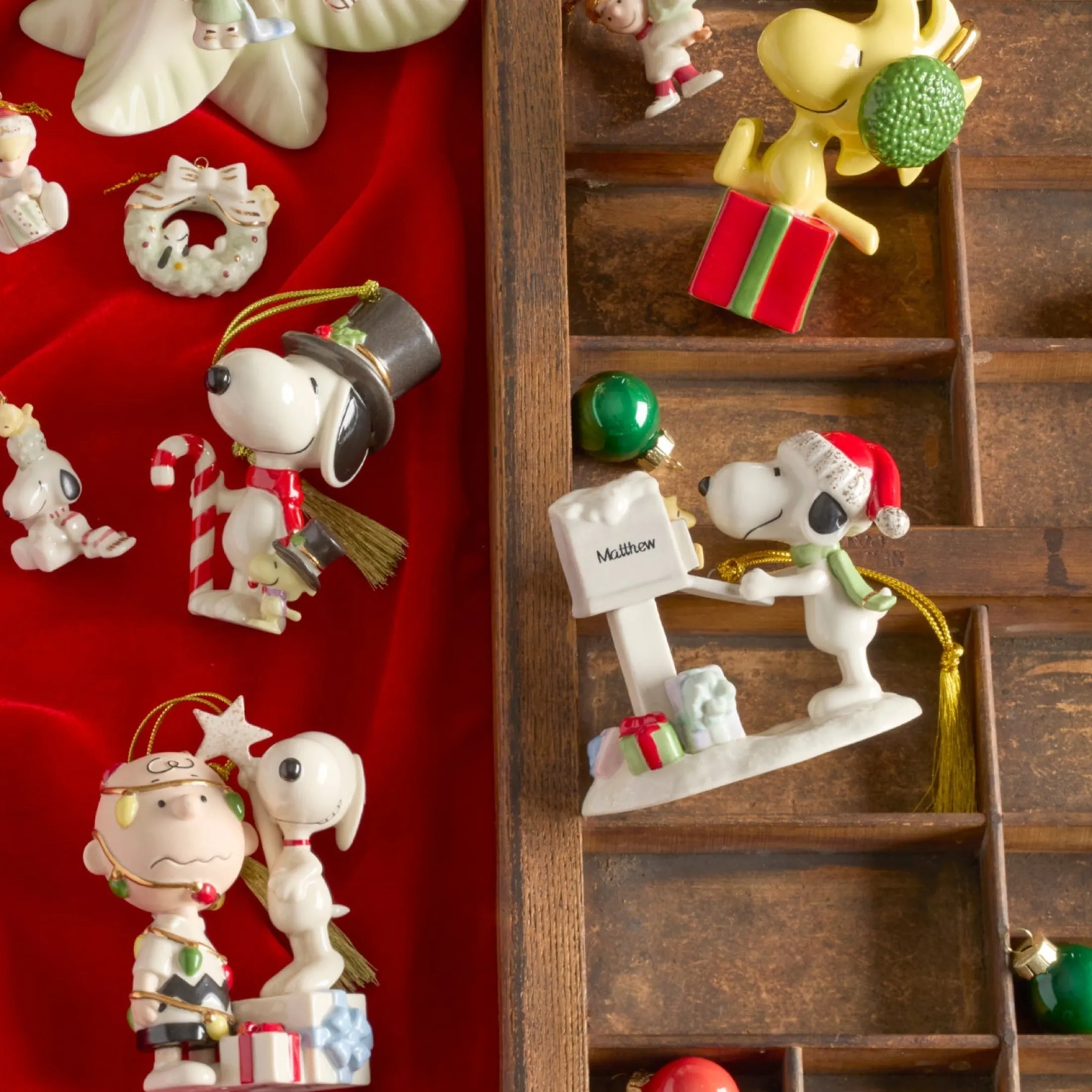 Snoopy & Woodstock With Candy Cane Ornament