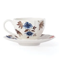 Sprig & Vine White Teacup & Saucer