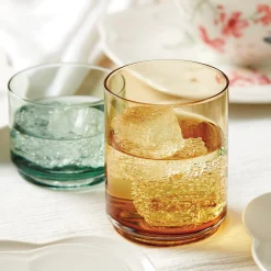 Tuscany Classics Stackable Green Short Glasses, Set of 4
