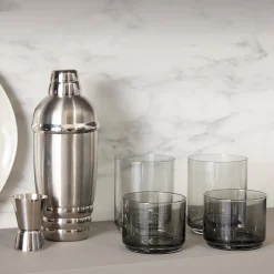 Tuscany Classics Stackable Smoke Tall Glasses, Set of 4