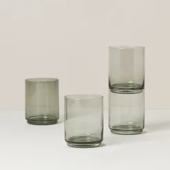 Tuscany Classics Stackable Smoke Tall Glasses, Set of 4