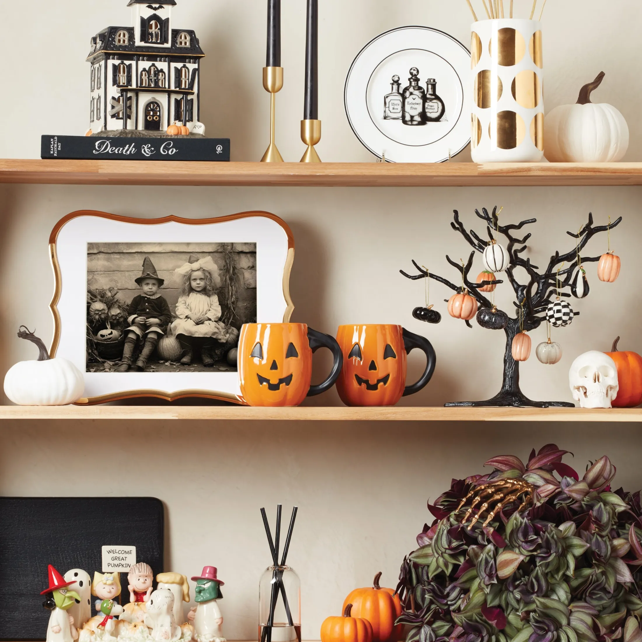 Vintage Halloween Lit House Figurine